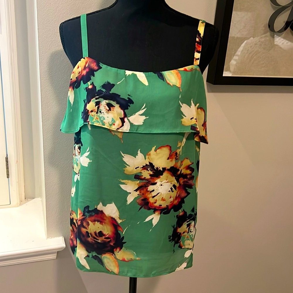 CAbi style 3264 Bloom Camisole Green Floral size S
